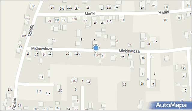 Koszęcin, Mickiewicza Adama, 11a, mapa Koszęcin