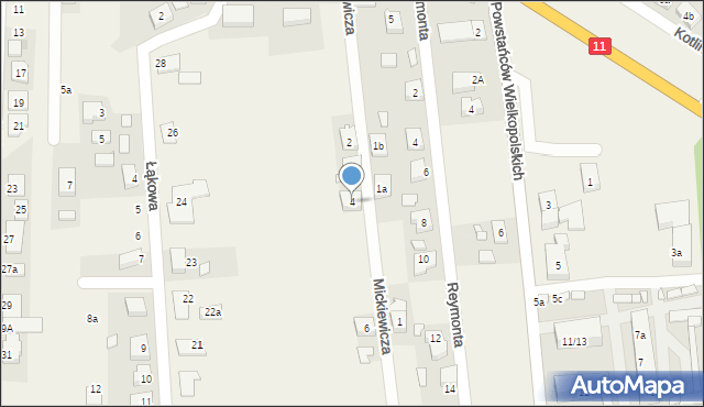 Kotlin, Mickiewicza Adama, 4, mapa Kotlin