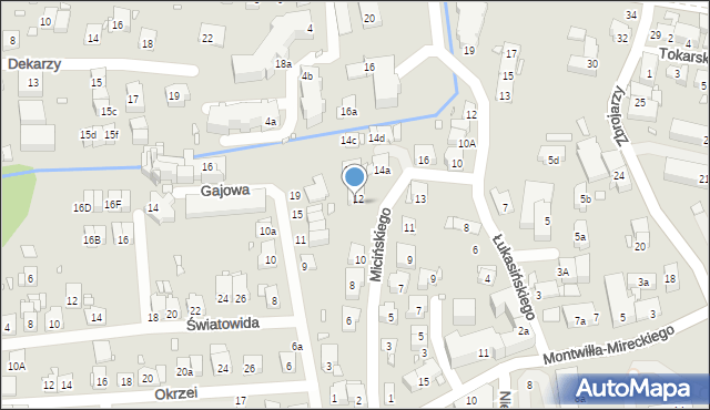 Kraków, Micińskiego Tadeusza, 14, mapa Krakowa