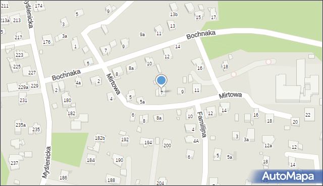 Kraków, Mirtowa, 7, mapa Krakowa