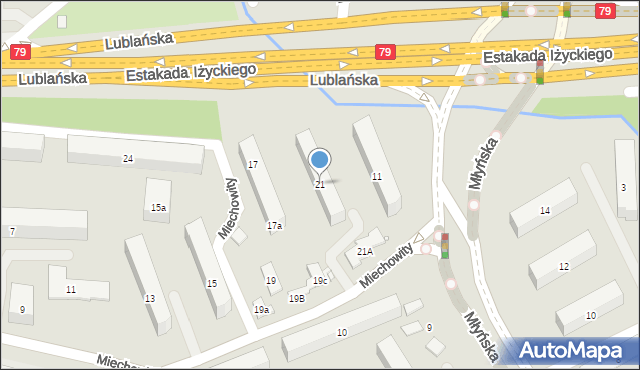 Kraków, Miechowity Macieja, 21, mapa Krakowa