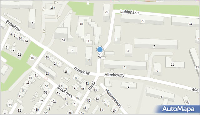 Kraków, Miechowity Macieja, 5a, mapa Krakowa