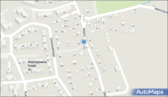 Kraków, Mistrzejowicka, 31, mapa Krakowa