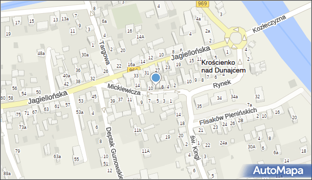 Krościenko nad Dunajcem, Mickiewicza Adama, 8, mapa Krościenko nad Dunajcem