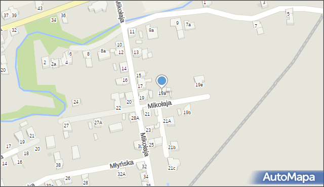 Krzanowice, Mikołaja, 19a, mapa Krzanowice