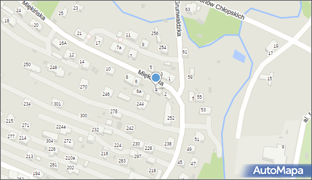 Krzeszowice, Miękińska, 4, mapa Krzeszowice