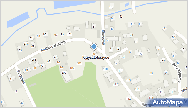 Krzysztoforzyce, Michałowskiego Piotra, 108, mapa Krzysztoforzyce