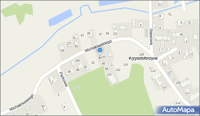 Krzysztoforzyce, Michałowskiego Piotra, 94, mapa Krzysztoforzyce