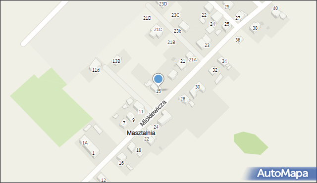 Krzyżanowice, Mickiewicza Adama, 15, mapa Krzyżanowice