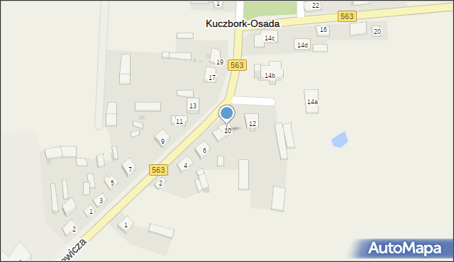 Kuczbork-Osada, Mickiewicza Adama, 10, mapa Kuczbork-Osada