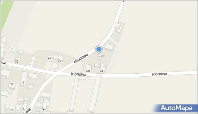 Kujakowice Górne, Miodowa, 2, mapa Kujakowice Górne