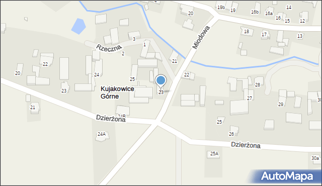 Kujakowice Górne, Miodowa, 23, mapa Kujakowice Górne