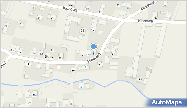 Kujakowice Górne, Miodowa, 6, mapa Kujakowice Górne