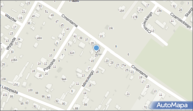 Kutno, Mireckiego, 23, mapa Kutno