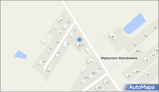 Kuźnik, Międzyrzecz-Wybudowanie, 28, mapa Kuźnik