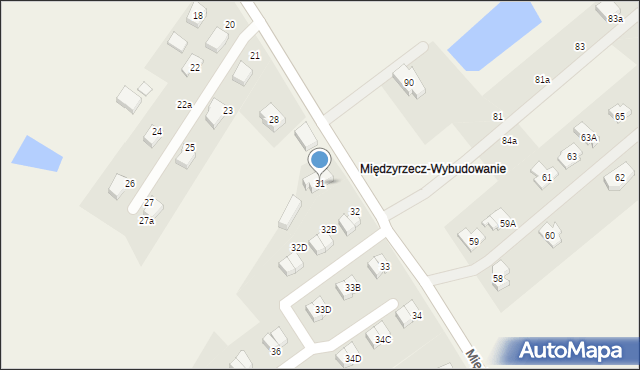 Kuźnik, Międzyrzecz-Wybudowanie, 31, mapa Kuźnik