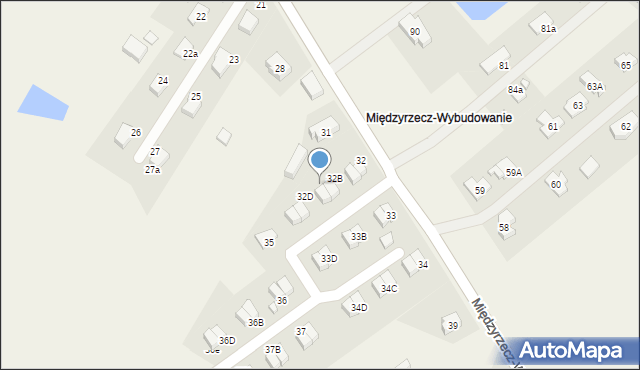 Kuźnik, Międzyrzecz-Wybudowanie, 32C, mapa Kuźnik