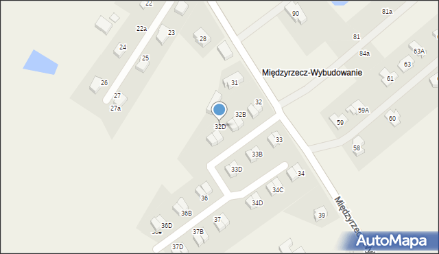 Kuźnik, Międzyrzecz-Wybudowanie, 32D, mapa Kuźnik