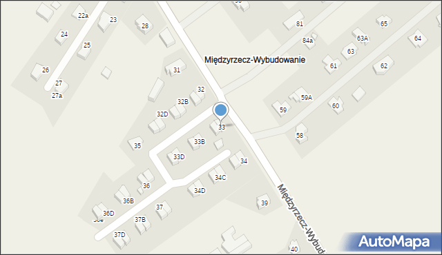 Kuźnik, Międzyrzecz-Wybudowanie, 33, mapa Kuźnik