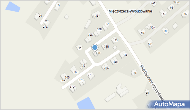 Kuźnik, Międzyrzecz-Wybudowanie, 33E, mapa Kuźnik