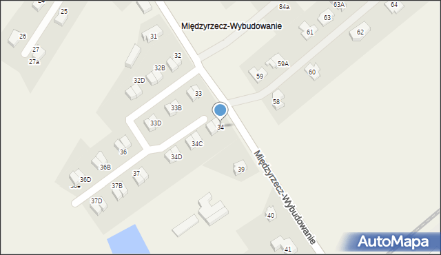 Kuźnik, Międzyrzecz-Wybudowanie, 34, mapa Kuźnik