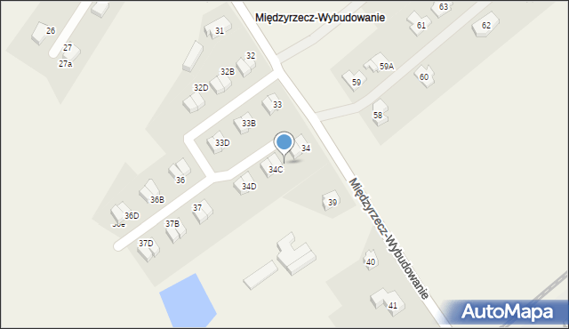 Kuźnik, Międzyrzecz-Wybudowanie, 34b, mapa Kuźnik