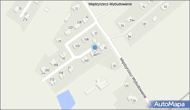 Kuźnik, Międzyrzecz-Wybudowanie, 34C, mapa Kuźnik