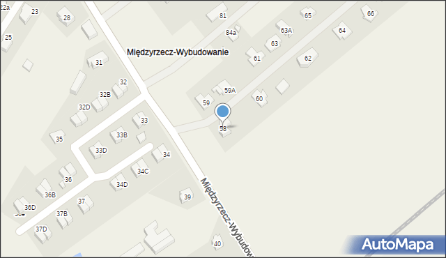 Kuźnik, Międzyrzecz-Wybudowanie, 58, mapa Kuźnik