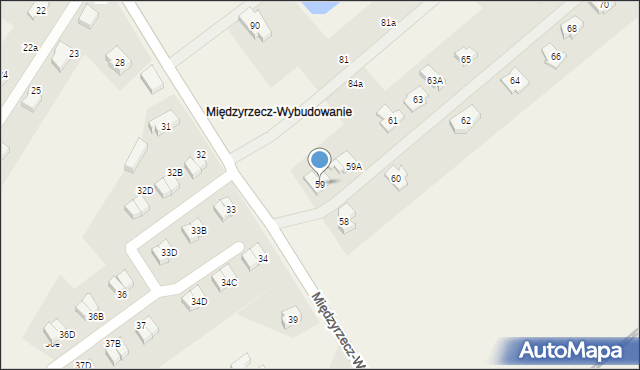 Kuźnik, Międzyrzecz-Wybudowanie, 59, mapa Kuźnik