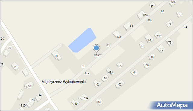 Kuźnik, Międzyrzecz-Wybudowanie, 81a, mapa Kuźnik