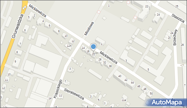 Kwidzyn, Mickiewicza Adama, 22, mapa Kwidzyn