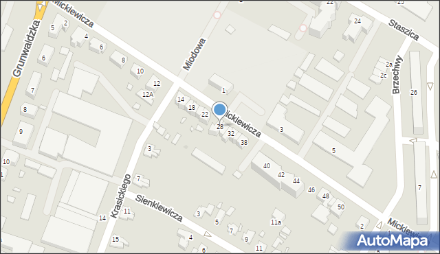 Kwidzyn, Mickiewicza Adama, 28, mapa Kwidzyn