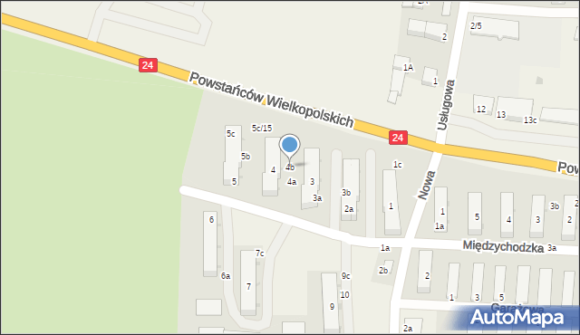 Kwilcz, Międzychodzka, 4b, mapa Kwilcz