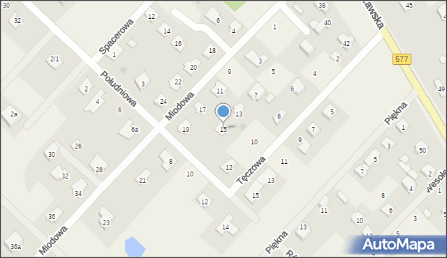 Łąck, Miodowa, 15, mapa Łąck