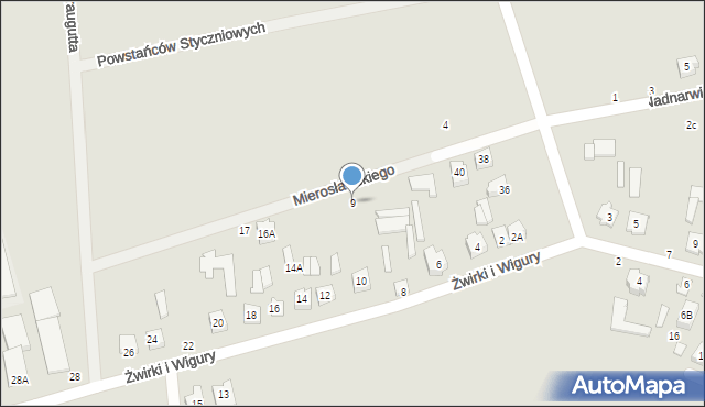 Łapy, Mierosławskiego Ludwika, gen., 9, mapa Łapy