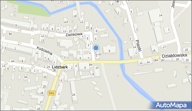 Lidzbark, Mickiewicza Adama, 2, mapa Lidzbark