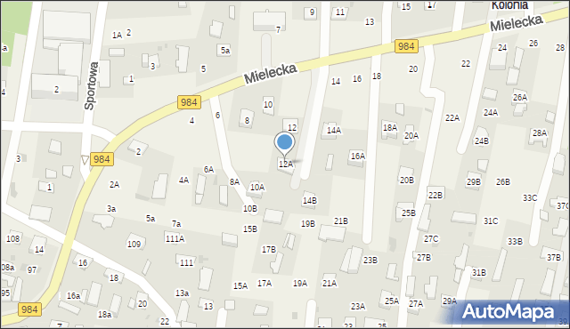 Lisia Góra, Mielecka, 12A, mapa Lisia Góra