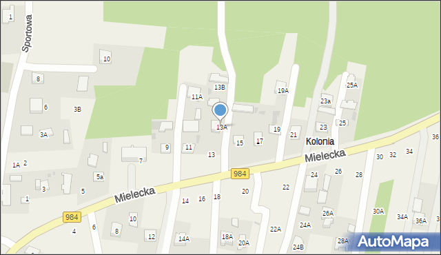 Lisia Góra, Mielecka, 13A, mapa Lisia Góra