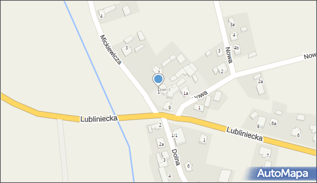 Lisowice, Mickiewicza Adama, 1, mapa Lisowice