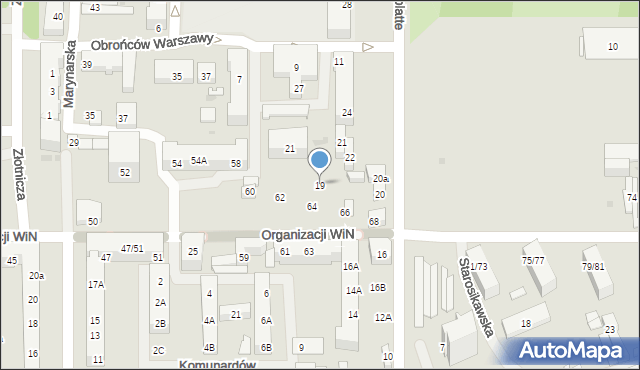 Łódź, Mianowskiego Józefa, 19, mapa Łodzi