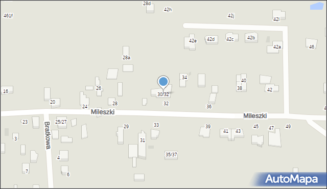 Łódź, Mileszki, 30/32, mapa Łodzi