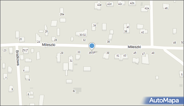 Łódź, Mileszki, 35/37, mapa Łodzi