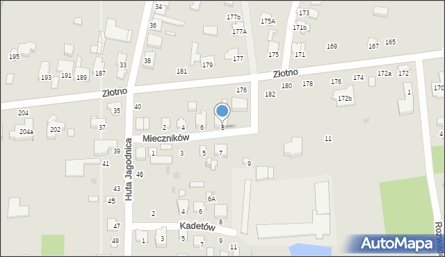 Łódź, Mieczników, 8, mapa Łodzi