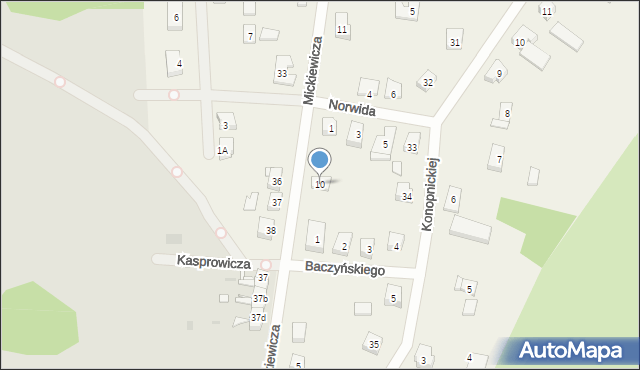 Łokacz Mały, Mickiewicza Adama, 10, mapa Łokacz Mały