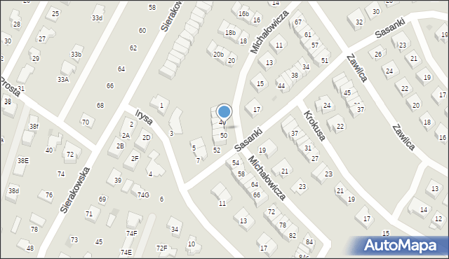 Łomianki, Michałowicza Mieczysława, prof., 48, mapa Łomianki