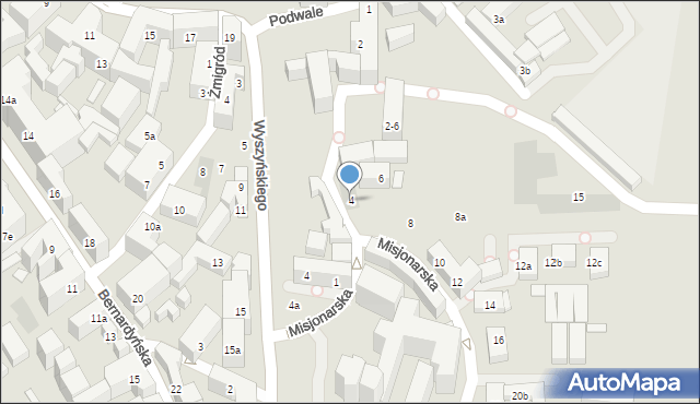 Lublin, Misjonarska, 4, mapa Lublina