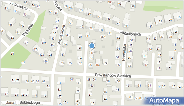 Lublin, Miernicza, 31, mapa Lublina