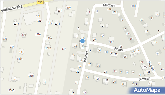 Lublin, Milczan, 11, mapa Lublina