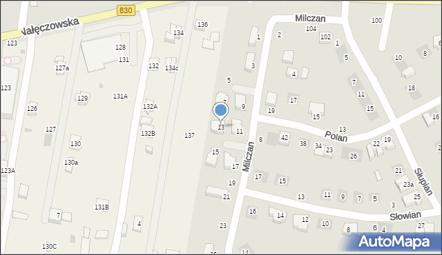 Lublin, Milczan, 13, mapa Lublina