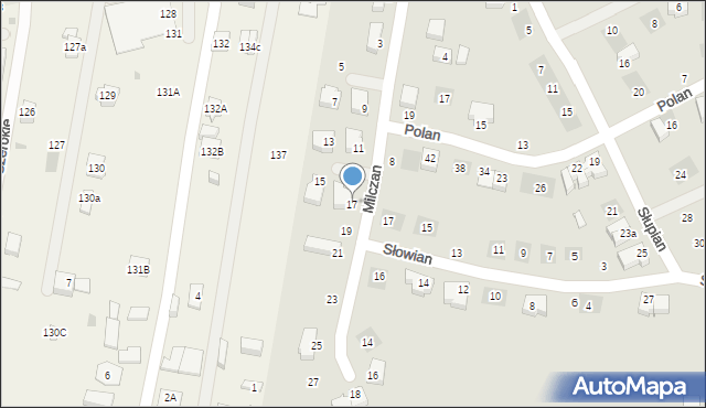 Lublin, Milczan, 17, mapa Lublina
